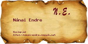 Nánai Endre névjegykártya